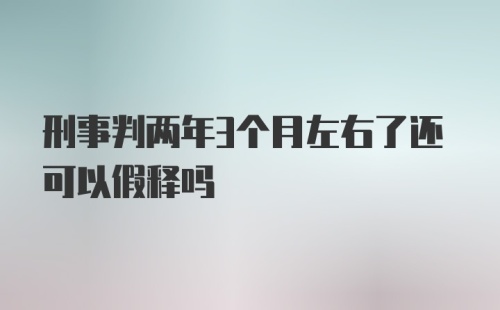 刑事判两年3个月左右了还可以假释吗