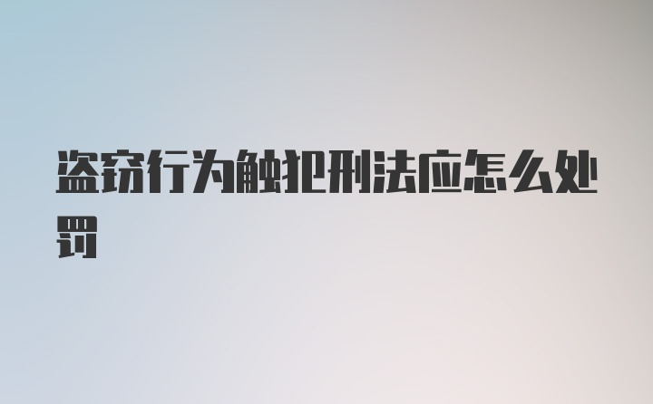 盗窃行为触犯刑法应怎么处罚