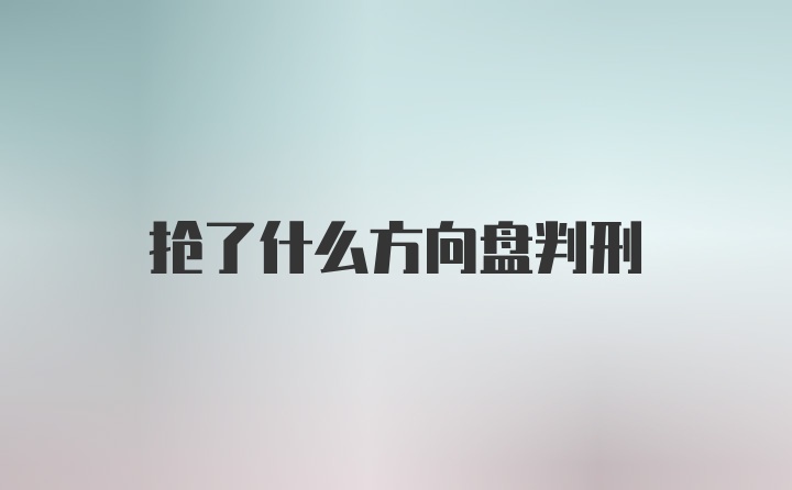 抢了什么方向盘判刑