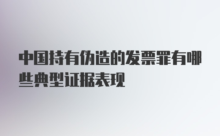 中国持有伪造的发票罪有哪些典型证据表现