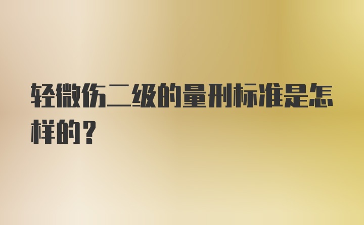 轻微伤二级的量刑标准是怎样的？