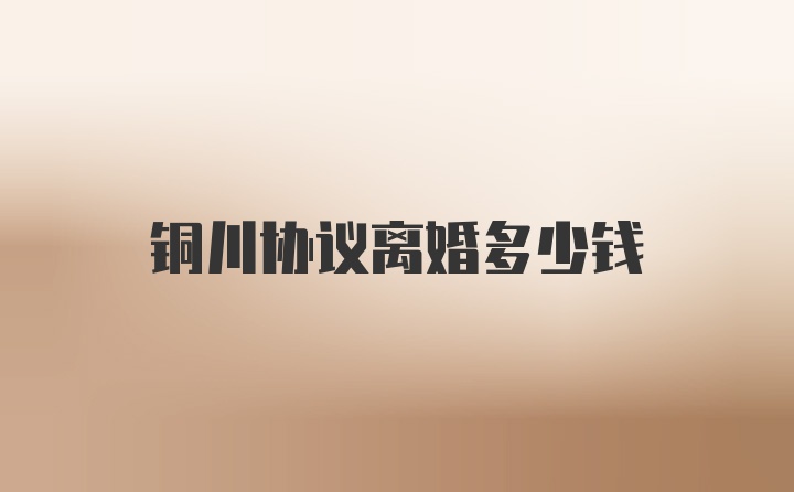 铜川协议离婚多少钱