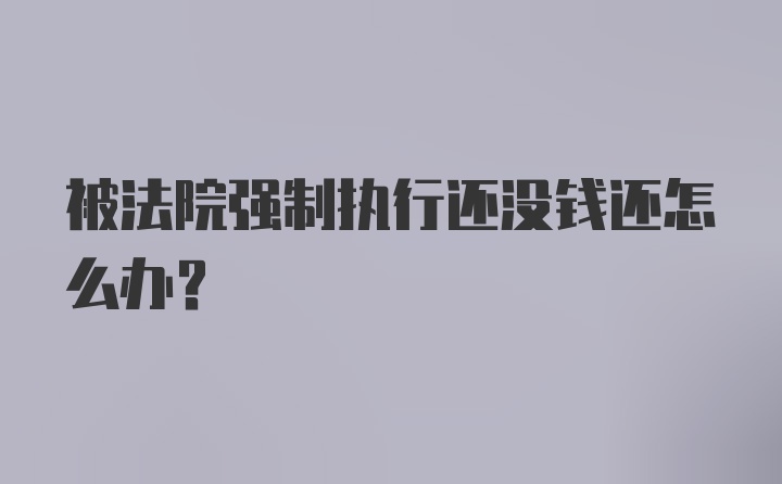 被法院强制执行还没钱还怎么办?