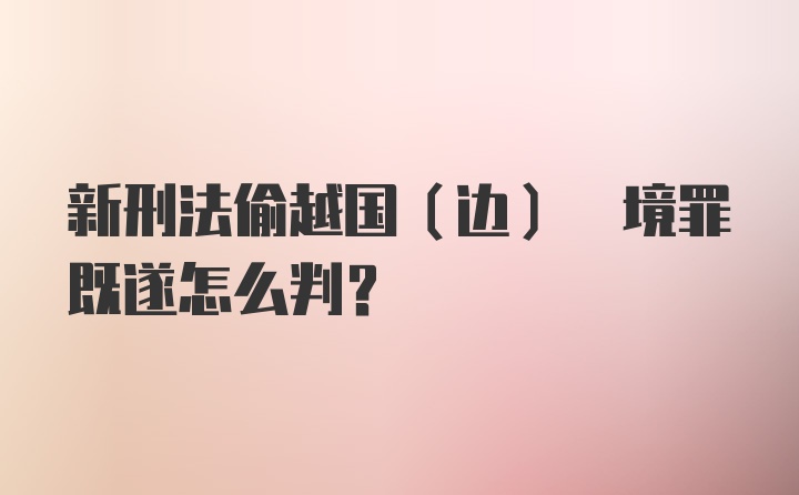 新刑法偷越国(边) 境罪既遂怎么判?