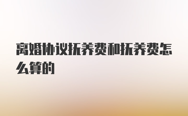 离婚协议抚养费和抚养费怎么算的