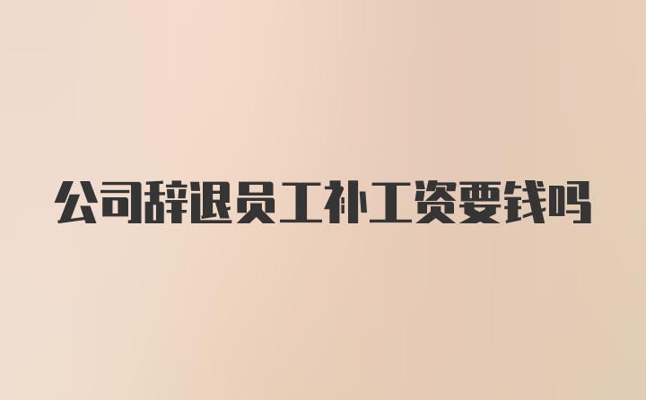 公司辞退员工补工资要钱吗