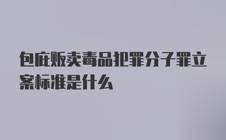 包庇贩卖毒品犯罪分子罪立案标准是什么