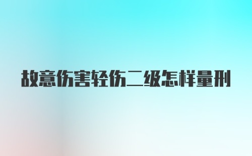 故意伤害轻伤二级怎样量刑