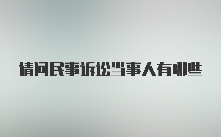 请问民事诉讼当事人有哪些