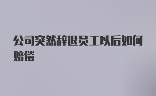 公司突然辞退员工以后如何赔偿