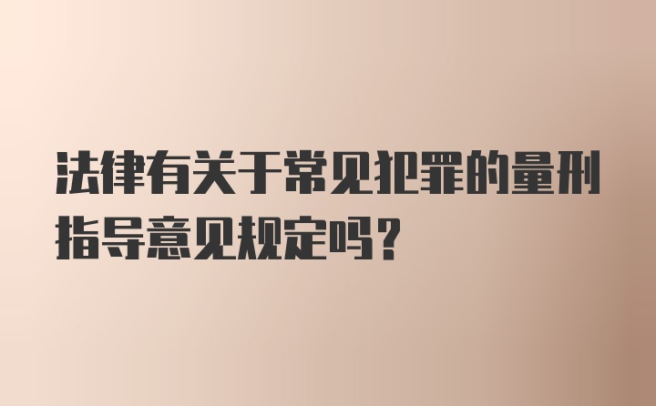 法律有关于常见犯罪的量刑指导意见规定吗？