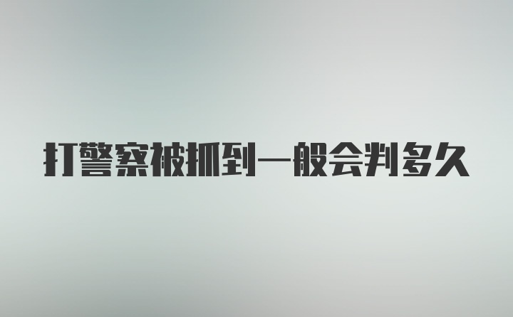 打警察被抓到一般会判多久