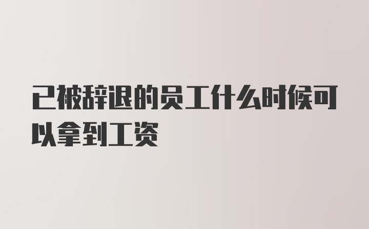 已被辞退的员工什么时候可以拿到工资