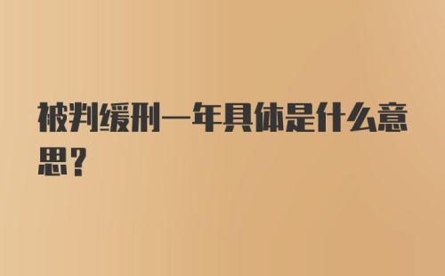 被判缓刑一年具体是什么意思？