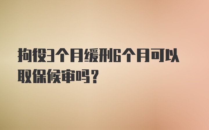 拘役3个月缓刑6个月可以取保候审吗？