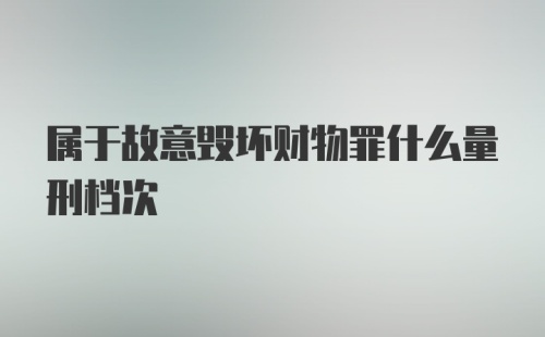 属于故意毁坏财物罪什么量刑档次