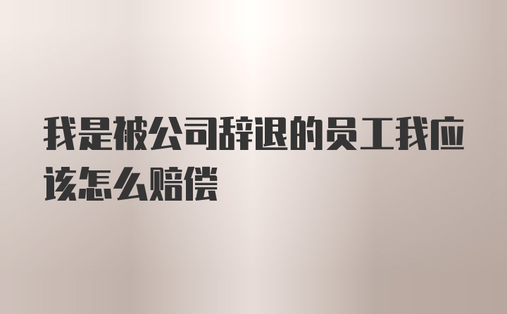 我是被公司辞退的员工我应该怎么赔偿