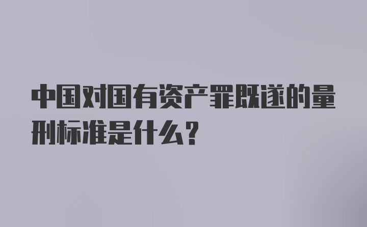 中国对国有资产罪既遂的量刑标准是什么？