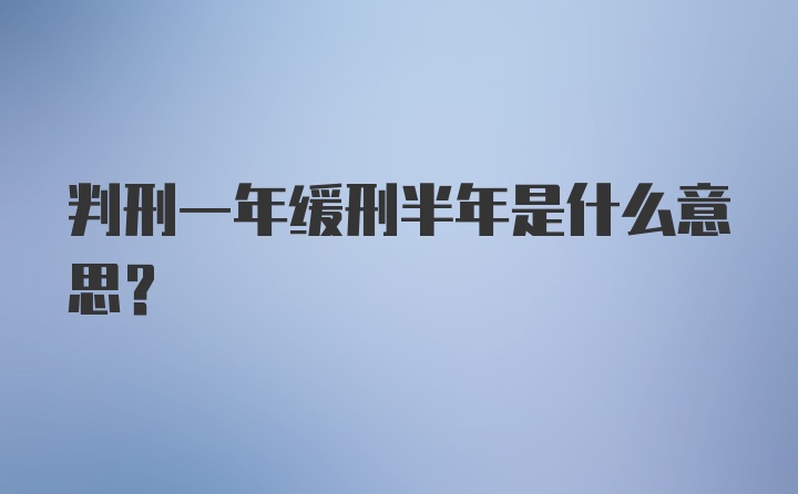 判刑一年缓刑半年是什么意思?