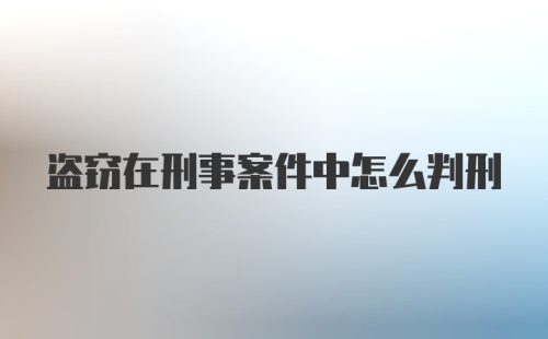 盗窃在刑事案件中怎么判刑