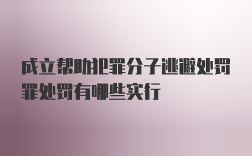 成立帮助犯罪分子逃避处罚罪处罚有哪些实行