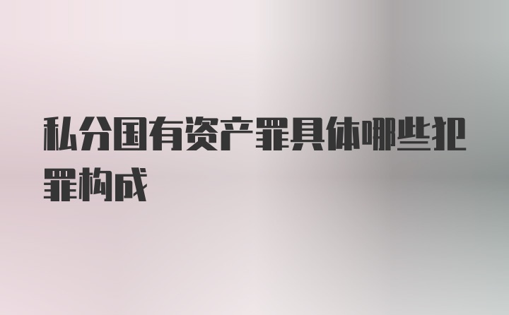 私分国有资产罪具体哪些犯罪构成