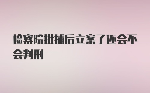 检察院批捕后立案了还会不会判刑