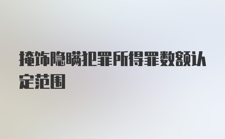 掩饰隐瞒犯罪所得罪数额认定范围