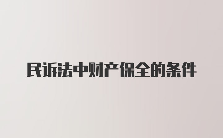 民诉法中财产保全的条件