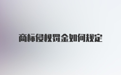 商标侵权罚金如何规定