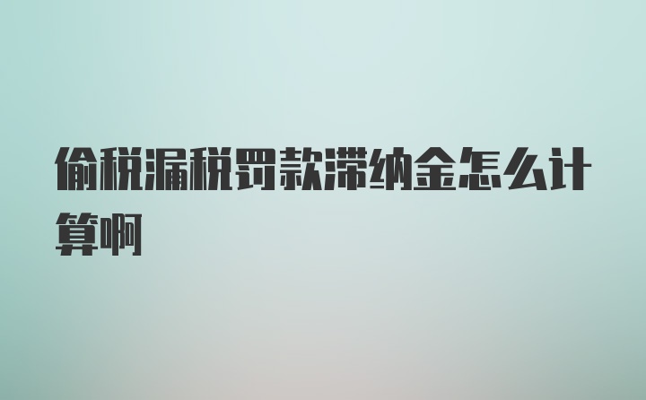 偷税漏税罚款滞纳金怎么计算啊