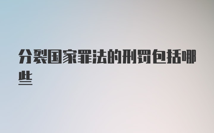 分裂国家罪法的刑罚包括哪些