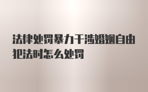 法律处罚暴力干涉婚姻自由犯法时怎么处罚