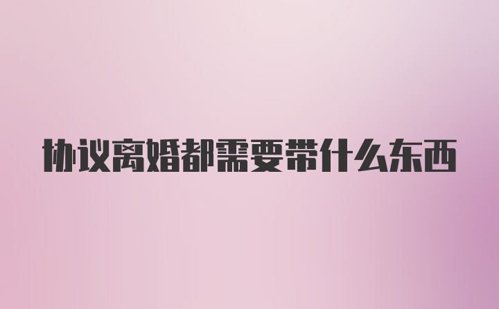 协议离婚都需要带什么东西