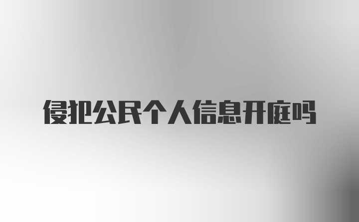 侵犯公民个人信息开庭吗