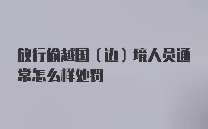 放行偷越国（边）境人员通常怎么样处罚