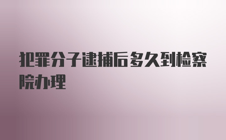 犯罪分子逮捕后多久到检察院办理