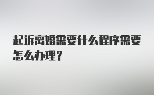 起诉离婚需要什么程序需要怎么办理？