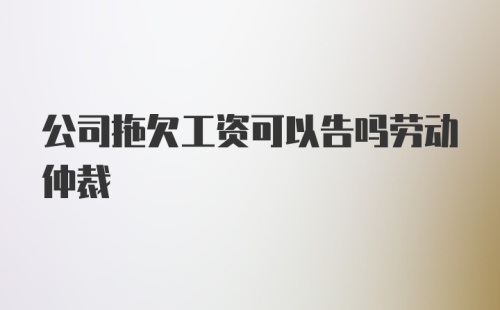 公司拖欠工资可以告吗劳动仲裁