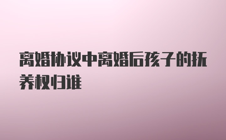 离婚协议中离婚后孩子的抚养权归谁