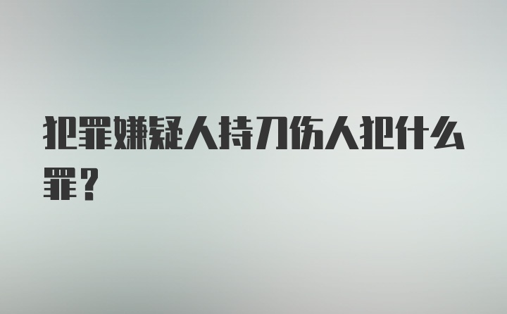 犯罪嫌疑人持刀伤人犯什么罪？