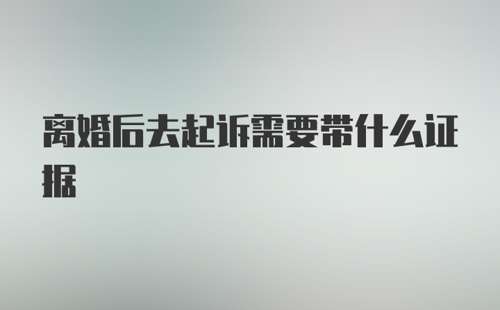 离婚后去起诉需要带什么证据