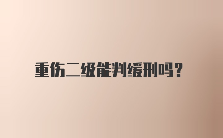 重伤二级能判缓刑吗？