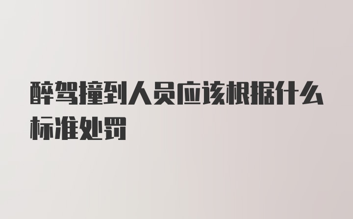 醉驾撞到人员应该根据什么标准处罚