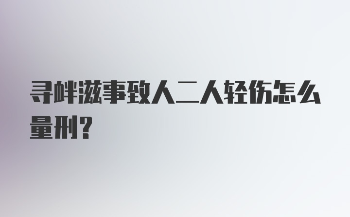 寻衅滋事致人二人轻伤怎么量刑？