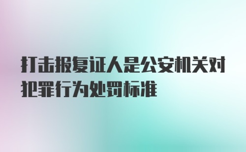 打击报复证人是公安机关对犯罪行为处罚标准