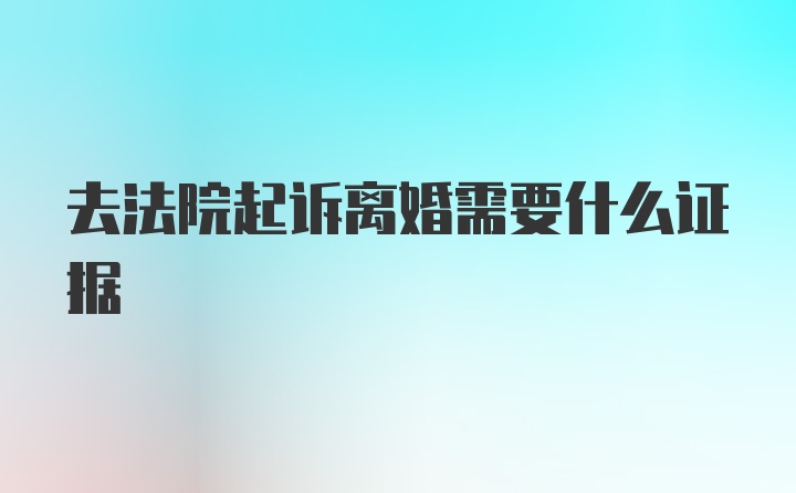 去法院起诉离婚需要什么证据