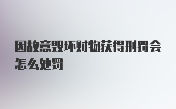 因故意毁坏财物获得刑罚会怎么处罚