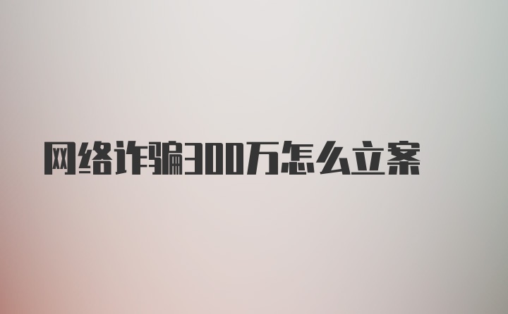 网络诈骗300万怎么立案