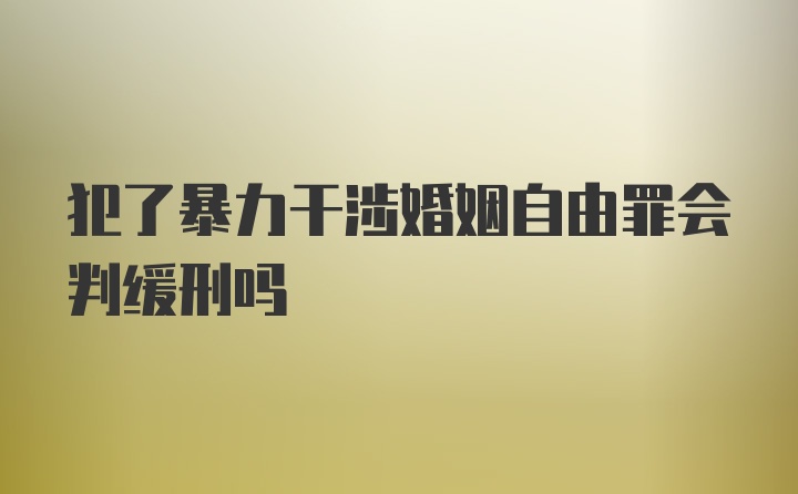 犯了暴力干涉婚姻自由罪会判缓刑吗